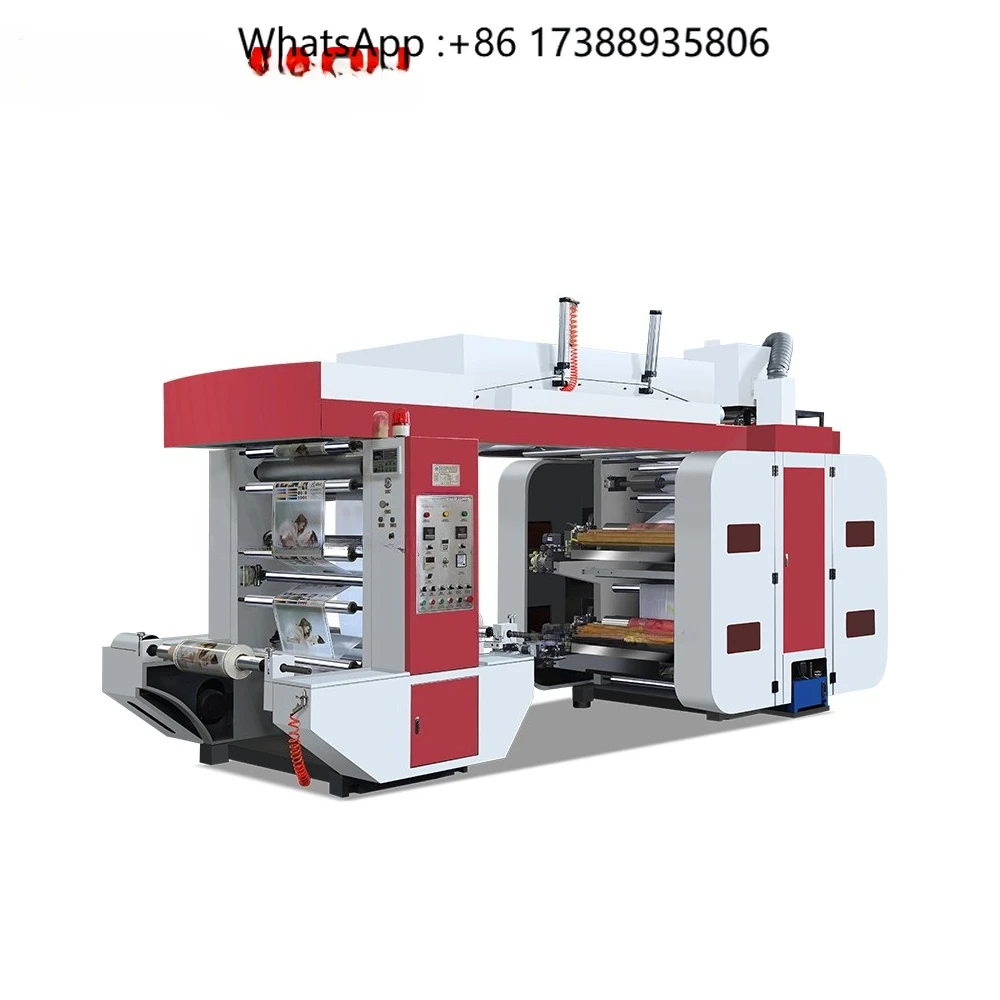 High Speed 2 4 6 8 Color  Paper Plastic Bag Printing Machine Printing Machine Non-woven Flexographic Printing Machine