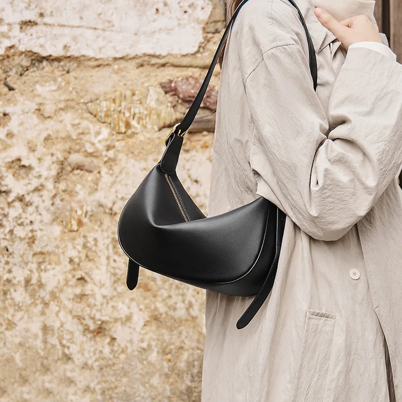 

2026 Сумка из воловьей кожи с пельменями, высококачественная женская сумка большой вместимости