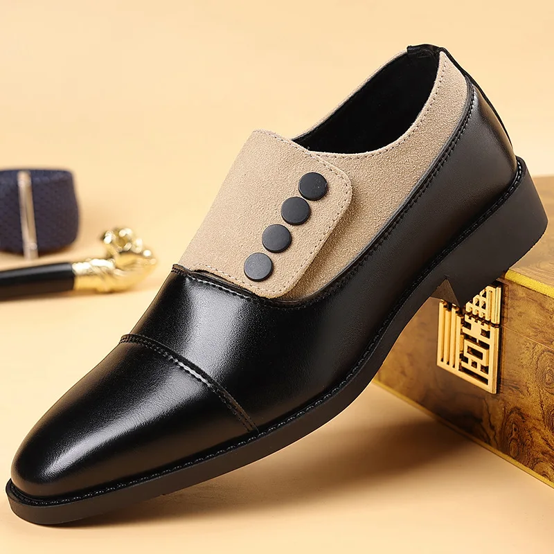 

Leather shoes men 2026 spring Korean version youth breathable pointed trend men's shoes business British men's leather shoes