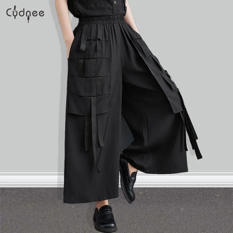 Womens Cargo Pants Baggy Wide Leg Casual Stretch Palazzo Lounge Patchwork Loose Comfy Pajama Rompers Plus Size Pantalones Slacks