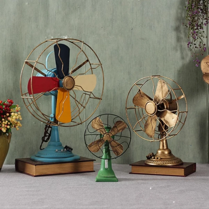 

Decoration Crafts Figurines Miniatures Electric Fan Model Decoration Home Restaurant Clothing Store Coffee Showcase Imitation