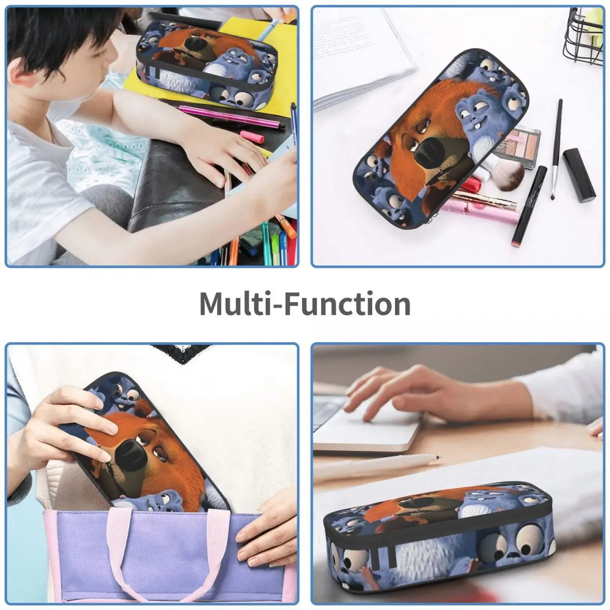 Grizzy And The Lemmings Pencil Cases Large Capacity Pen Bags Pen Box Pencil Pouch For Boys Girls Students Stationery School