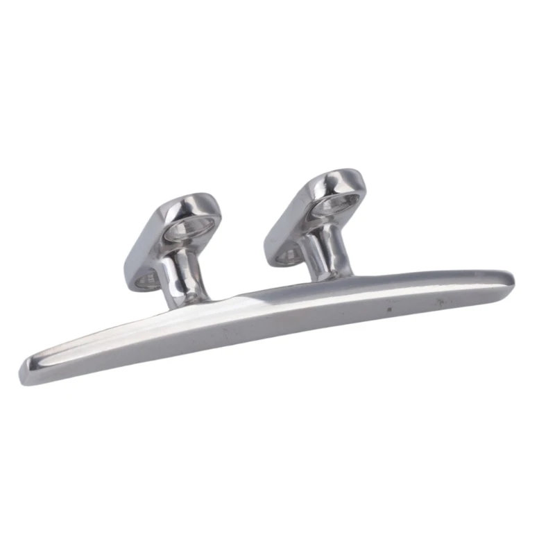 M68B Stainless Steel Marine Cleat for Boat Docking with Four Hole Bolt-Down Base & Deck Mount Tie-Off Structure Hardware