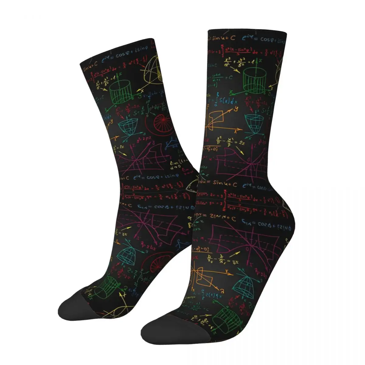 Colorful Math Formulas Socks Winter Stockings Trendy Women Men Soft Breathable Socks Graphic Running Anti Bacterial Socks