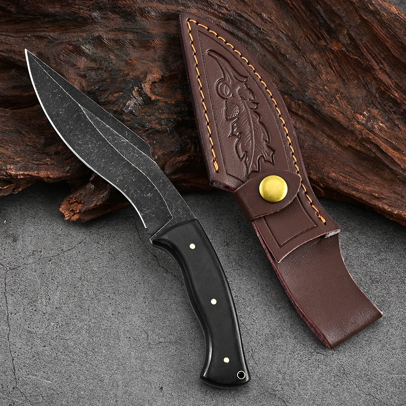 Outdoor mountaineering sharp straight knife fishing carry a knife with a straight knife