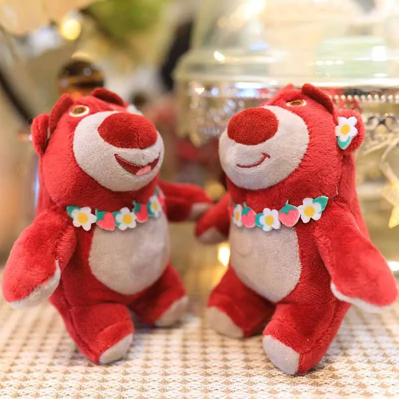 Strawberry Bear 14CM Plush Filling Animal Bear Children's New Grapher Doll Toy Gift 4-inch Keychain Gift