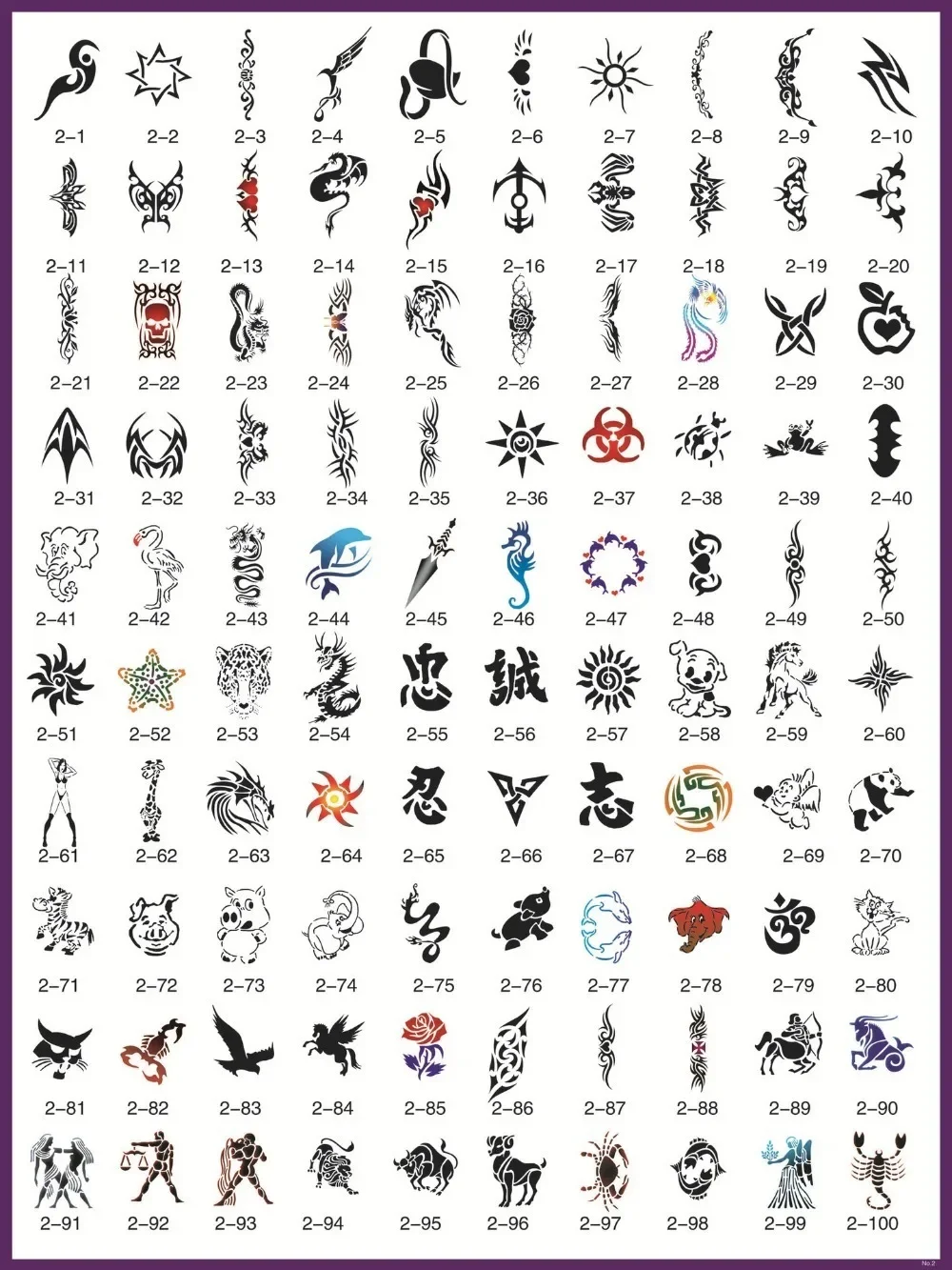 Tattoos Template Temporary Body Painting Template PVC Professional Reusable Flash Tattoos Template Exquisite and Durable Adult