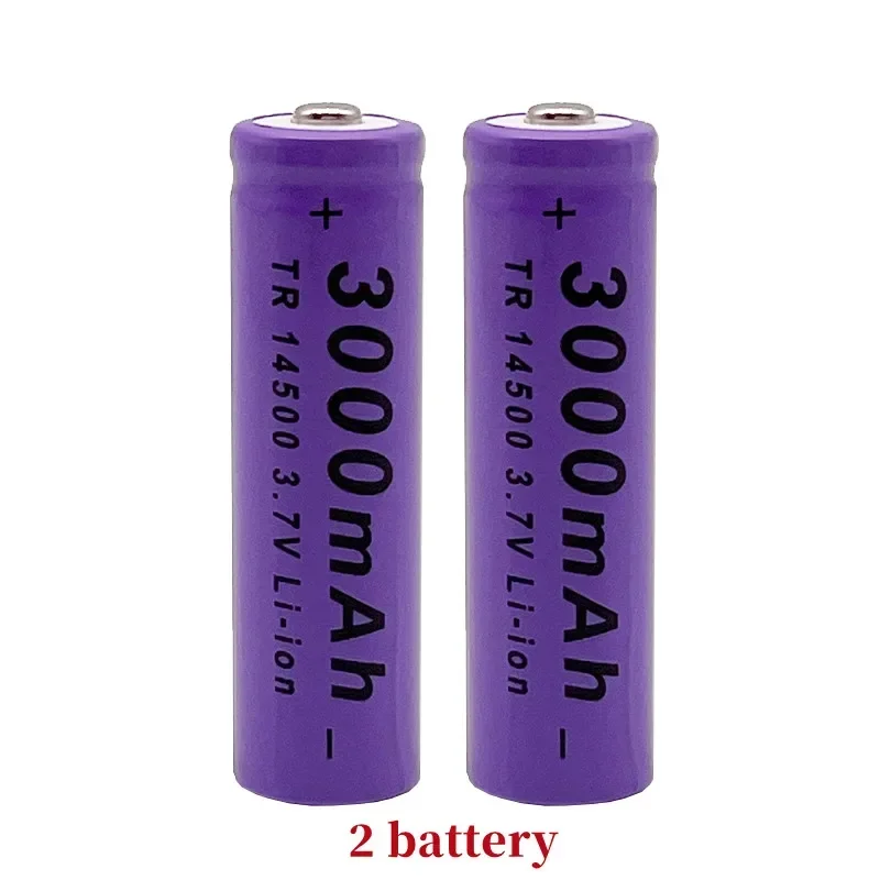 2024 The latest 14500 lithium battery 3.7V 3000mAh rechargeable battery flashlight battery LED flashlight toy+charger