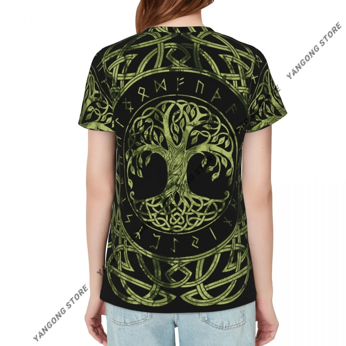Women's T-shirt Norse Nordic Viking Tree Life Tshirt Women Casual O-Neck Short Sleeve Tops Tees Clothing