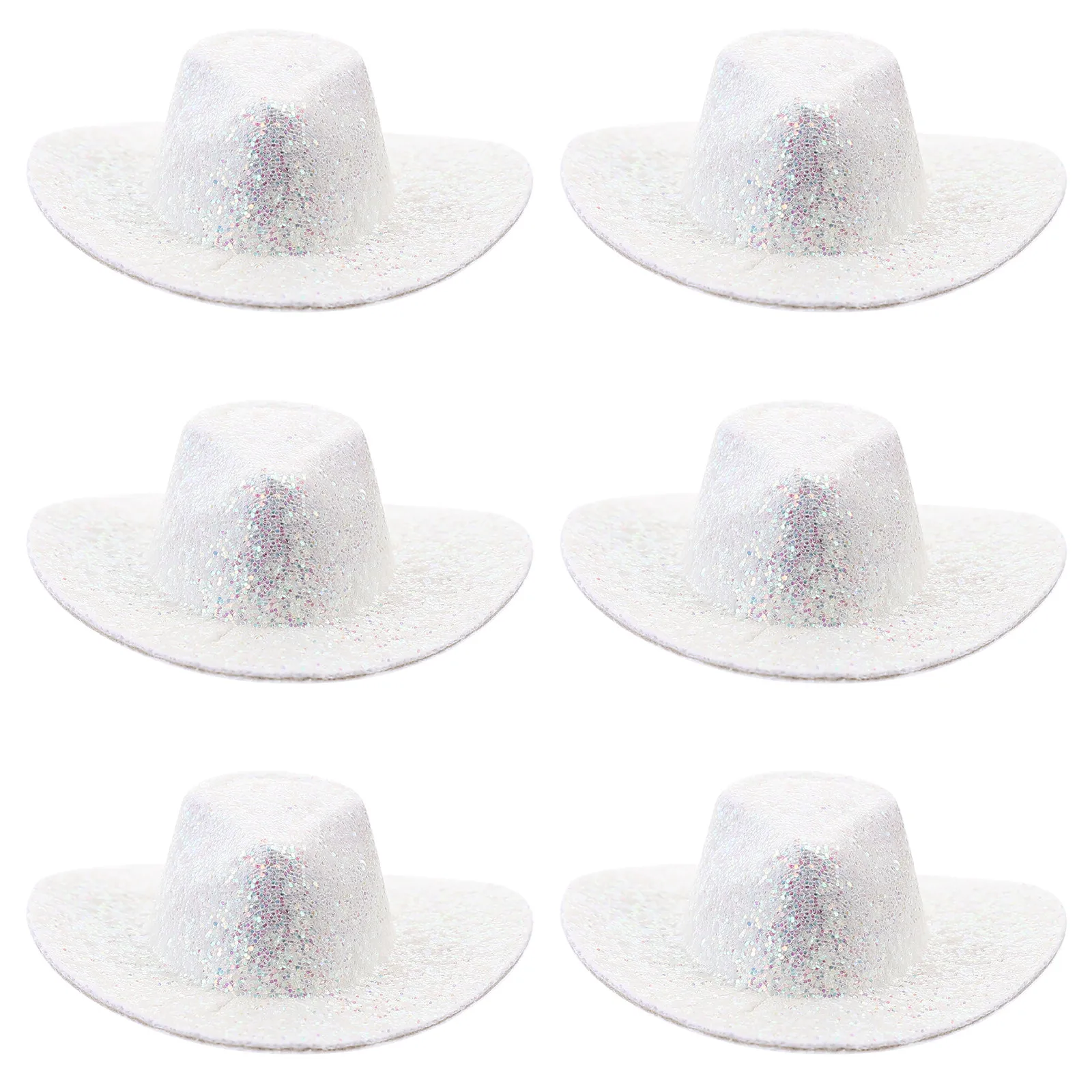 

6Pcs Mini Cowboy Hats Artificial Tiny Western Party Decorations for Wine Bottles Wall Room Craft Projects