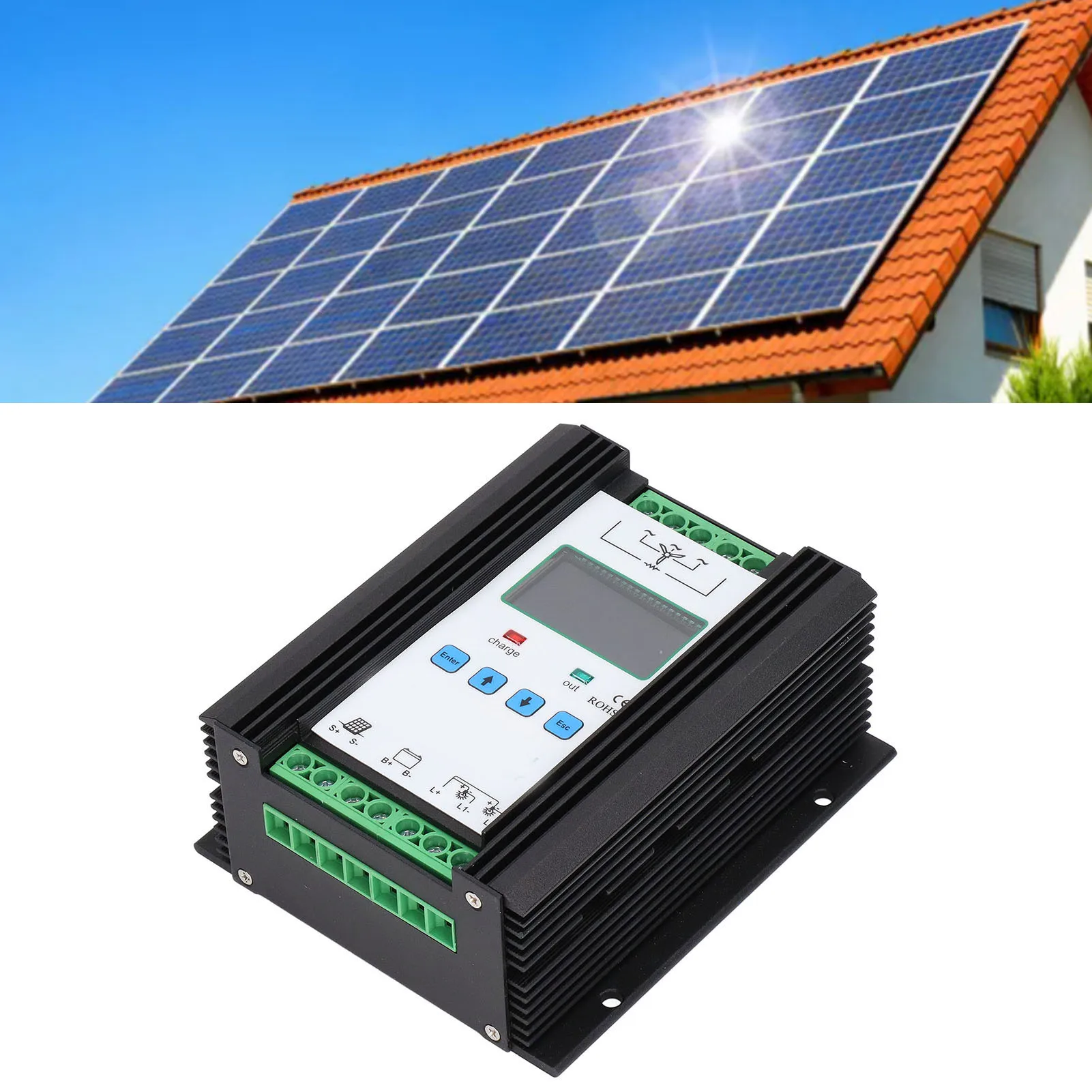 

Wind Solar Controller Digital Intelligent Control Wind Solar Regulator 12V 24V 600W Wind Solar Regulator Solar Controller