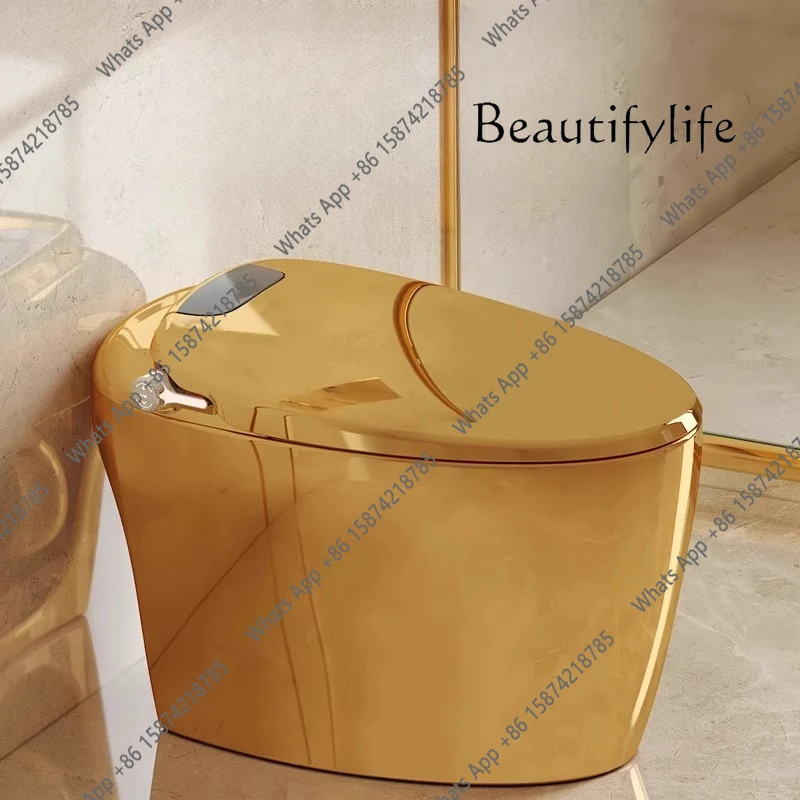 J European-style Golden Smart Toilet Voice Foam Shield Integrated Automatic Induction Household Heating Toilet Bathroom