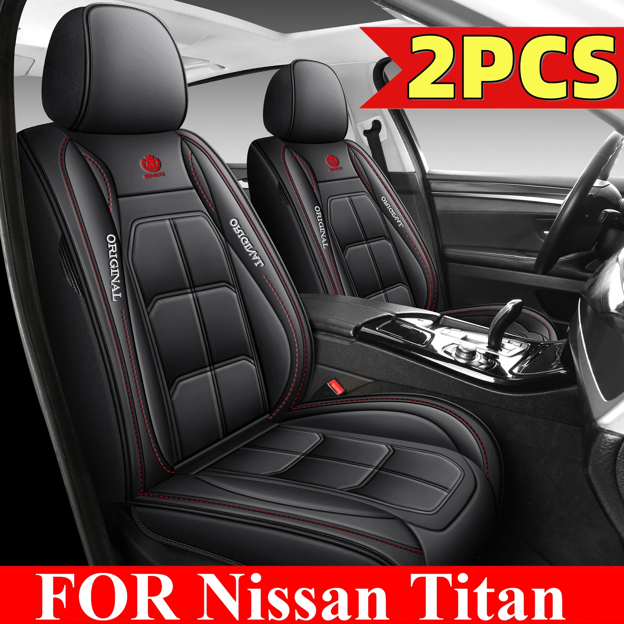 

FOR Nissan Titan 2009-2023 car seat covers, the front two seats are fully wrapped with PU leather for water resistance