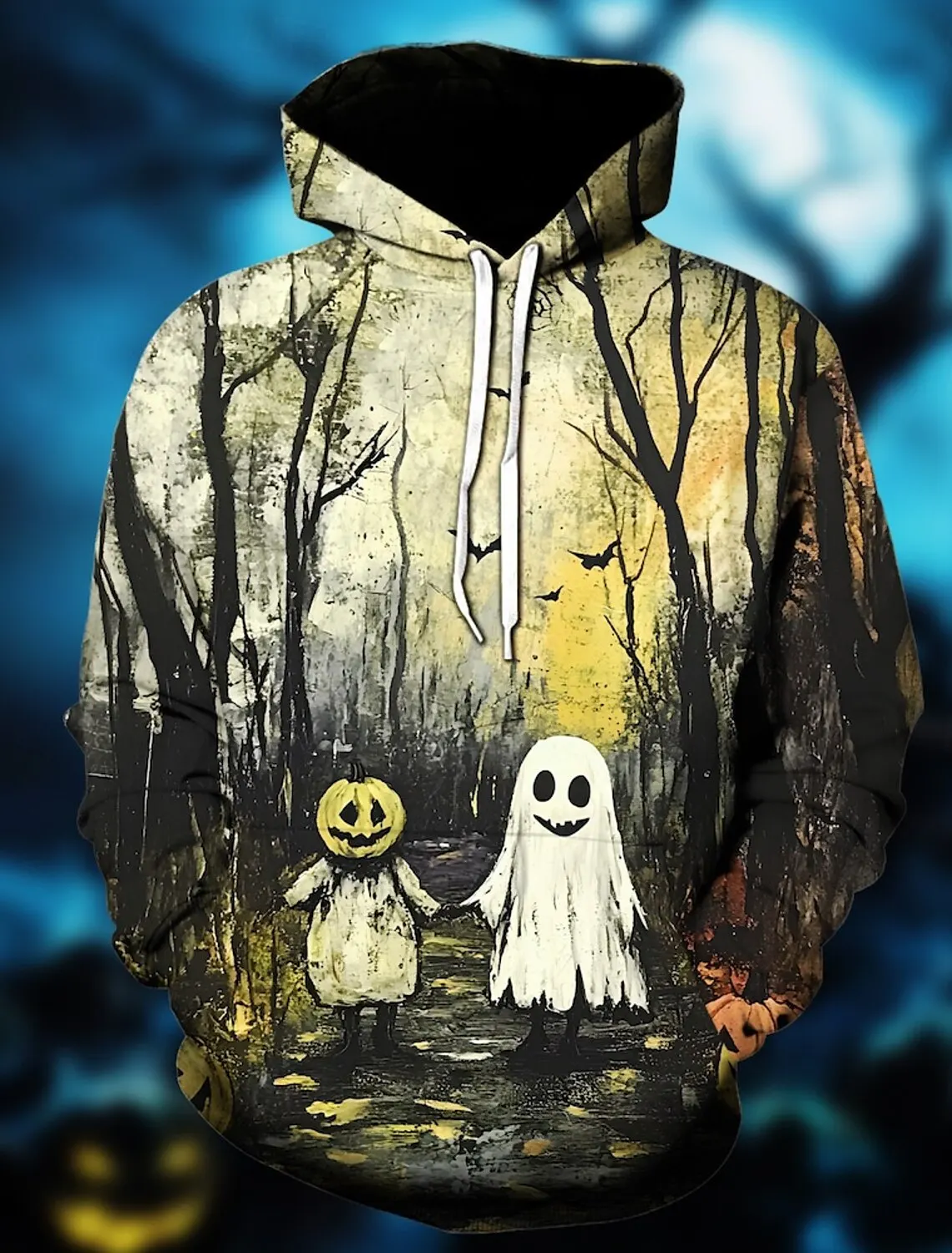 Halloween 3D Printing Ghost Pumpkin Hoodie Pullover Halloween Pattern Couple Halloween Carnival Masquerade Party Party Festival