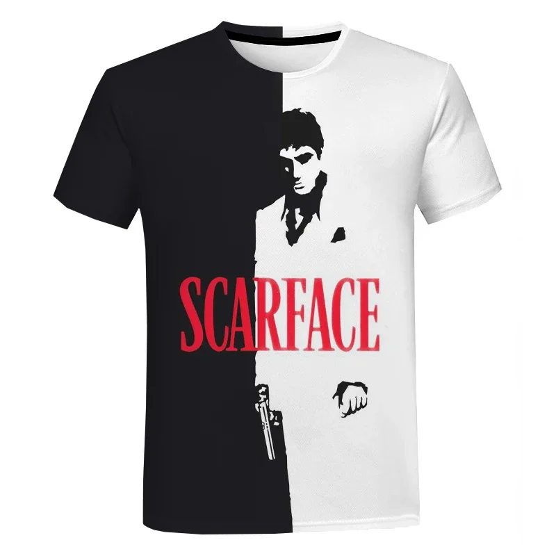 Summer fashion casual movie Scarface 3D Printed T-shirt Street Cool Tony Montana T-shirt Oversized unisex T-shirt top