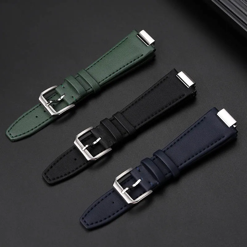 変更されたナイロンパターンの時計、本革の底、アクセサリー、iwcエンジニアシリーズに適合、24mm、iw328903、iw328901