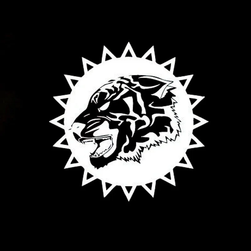 Car Stickers Tiger Animal Predator Tribe PVC Car Decoration Accessories Decals Creative Waterproof Black/white,18cm*18cm