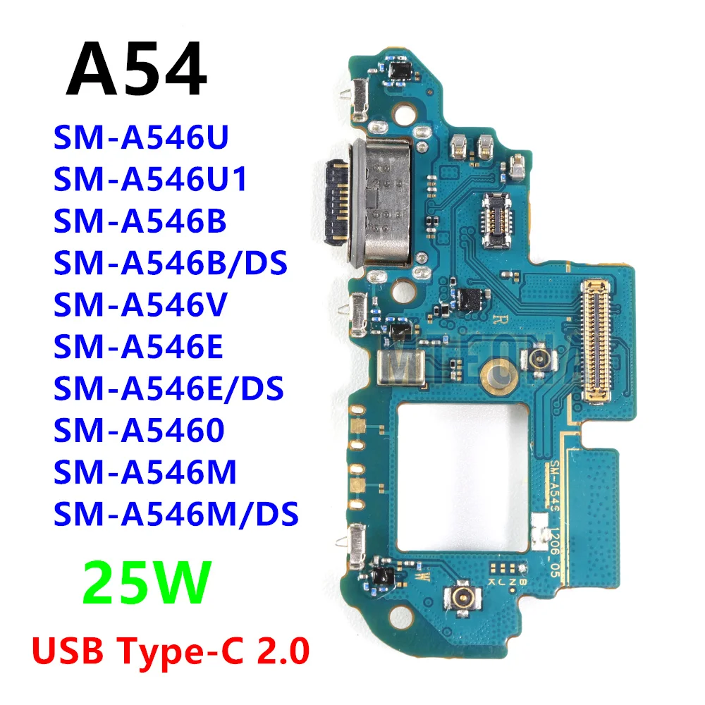 25W USB Type-C Fast Charging Port Board Flex Cable Connector Parts For Samsung Galaxy A54 SM-A546B A546V A546E Microphone Module