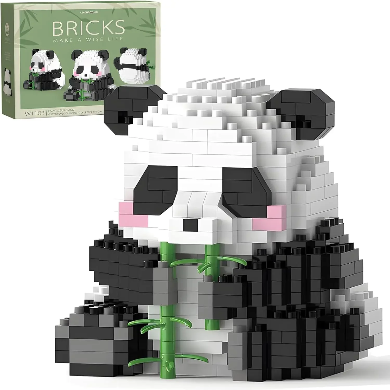 

Строительный блок Mini Panda, 449 шт., наборы микро милых панды, медведь, кирпич, животные, креативная игрушка в подарок для дочери, женщин и взрослых (например