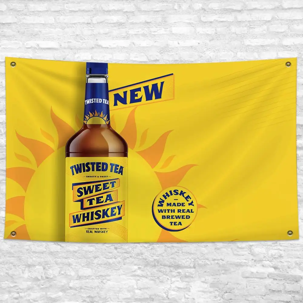 T-Twisted Tea Beer Flags 3x5 Ft individuelles Banner für Garagentor, Raumdekoration, Wanddekoration mit Metallschnalle – Detail 8