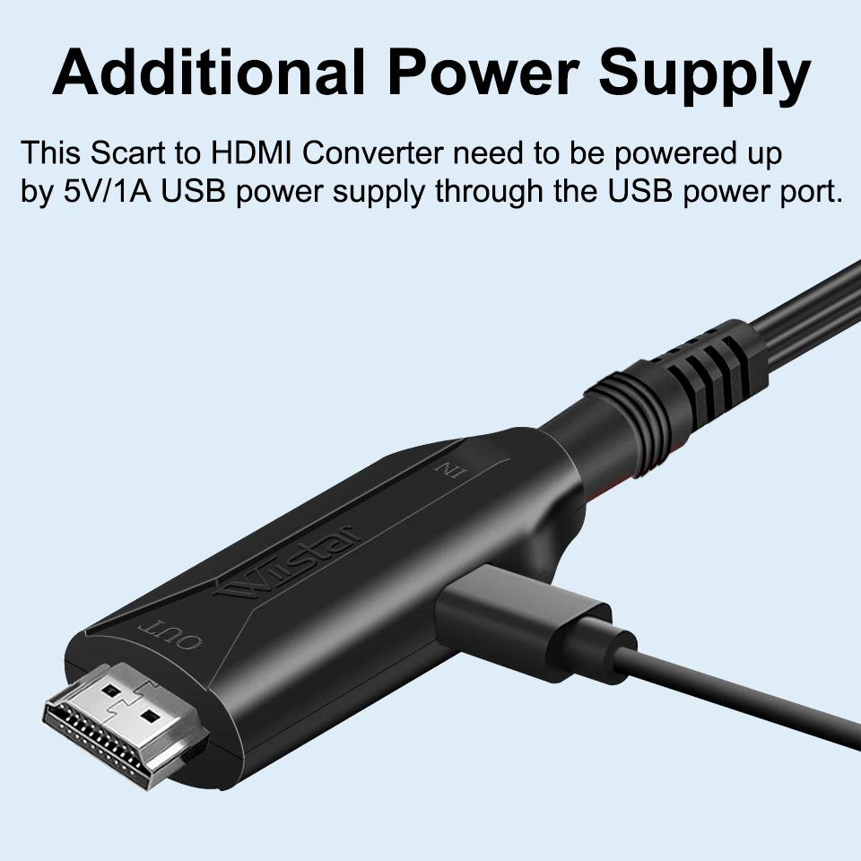 Kabel Konverter Kompatibel Scart Ke Hdmi Adaptor Audio Video Profesional untuk Aksesori HD TV DVD Game