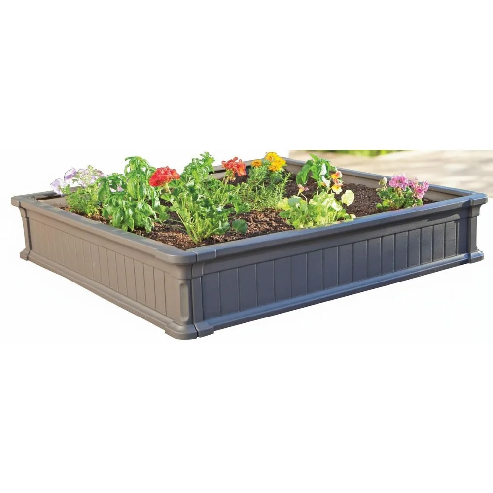 

4x4ft Raised Garden Bed Kit, Easy Assembly No Tools Needed, Durable HDPE Material for Outdoor Planting