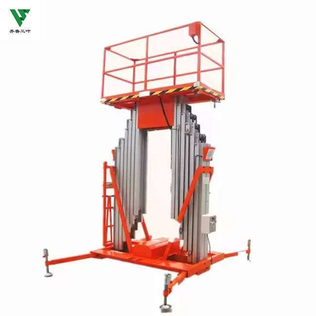 Telescopic Lift Portable Vertical Platform Lifting Ladders Electric Hydraulic Four Mast Portable Aluminium Alloy Lift