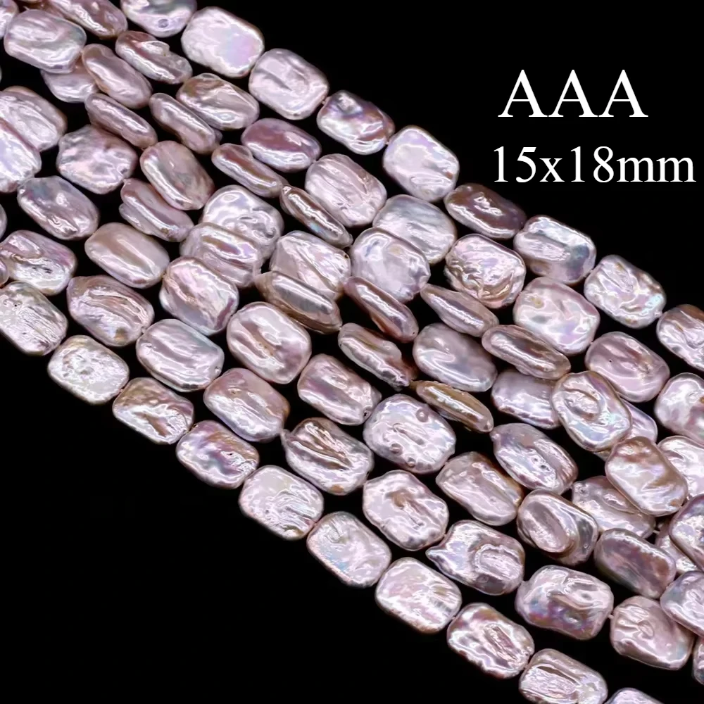 

15x18mm AAA Natural Freshwater Pearl Beaded Baroque Rectangle Isolated Loosefor Jewelry Making DIY Bracelet Necklace Accessories