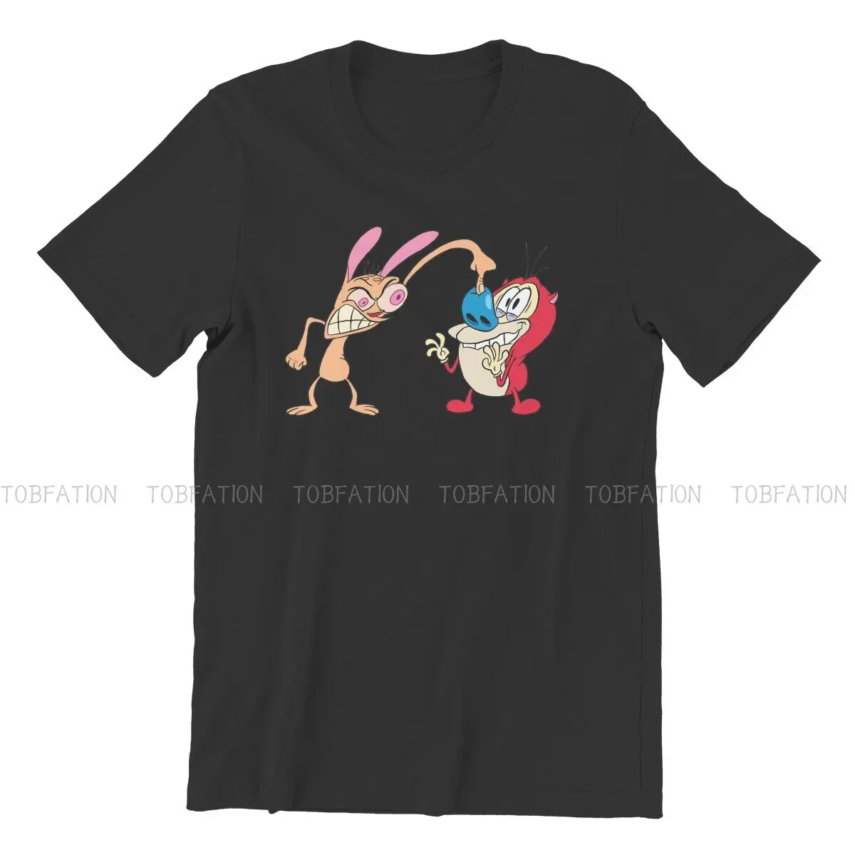 Show Hipster TShirts The Ren & Stimpy Show The Magical Nose Goblin Men Harajuku Pure Cotton Streetwear T Shirt O Neck
