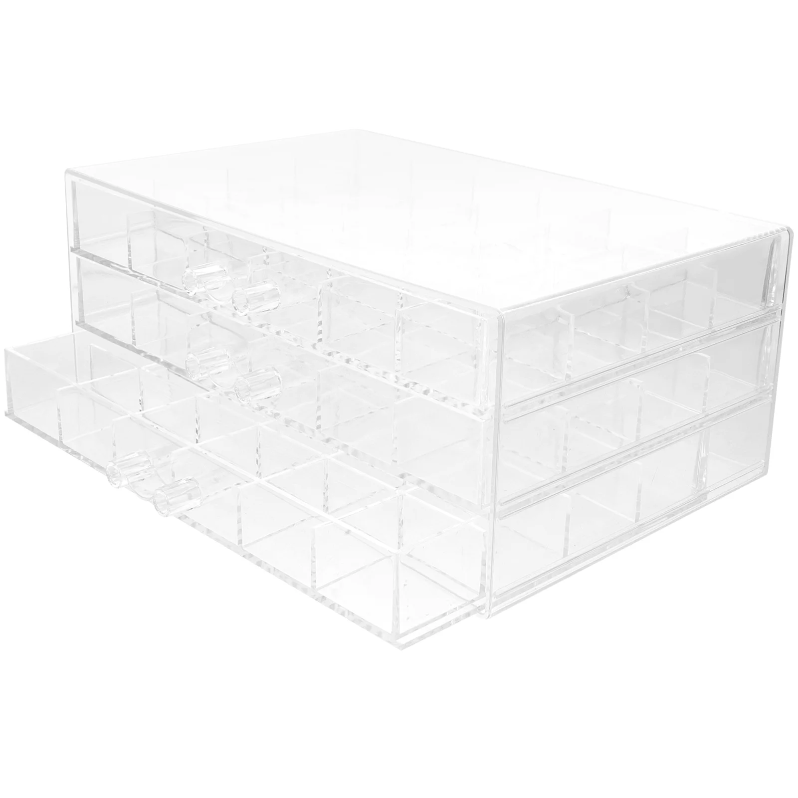 

Multi Compartment Drawer Box Earring Storage ganizer Clear Drawers Jewelry Case Nail Charm Accessory Container