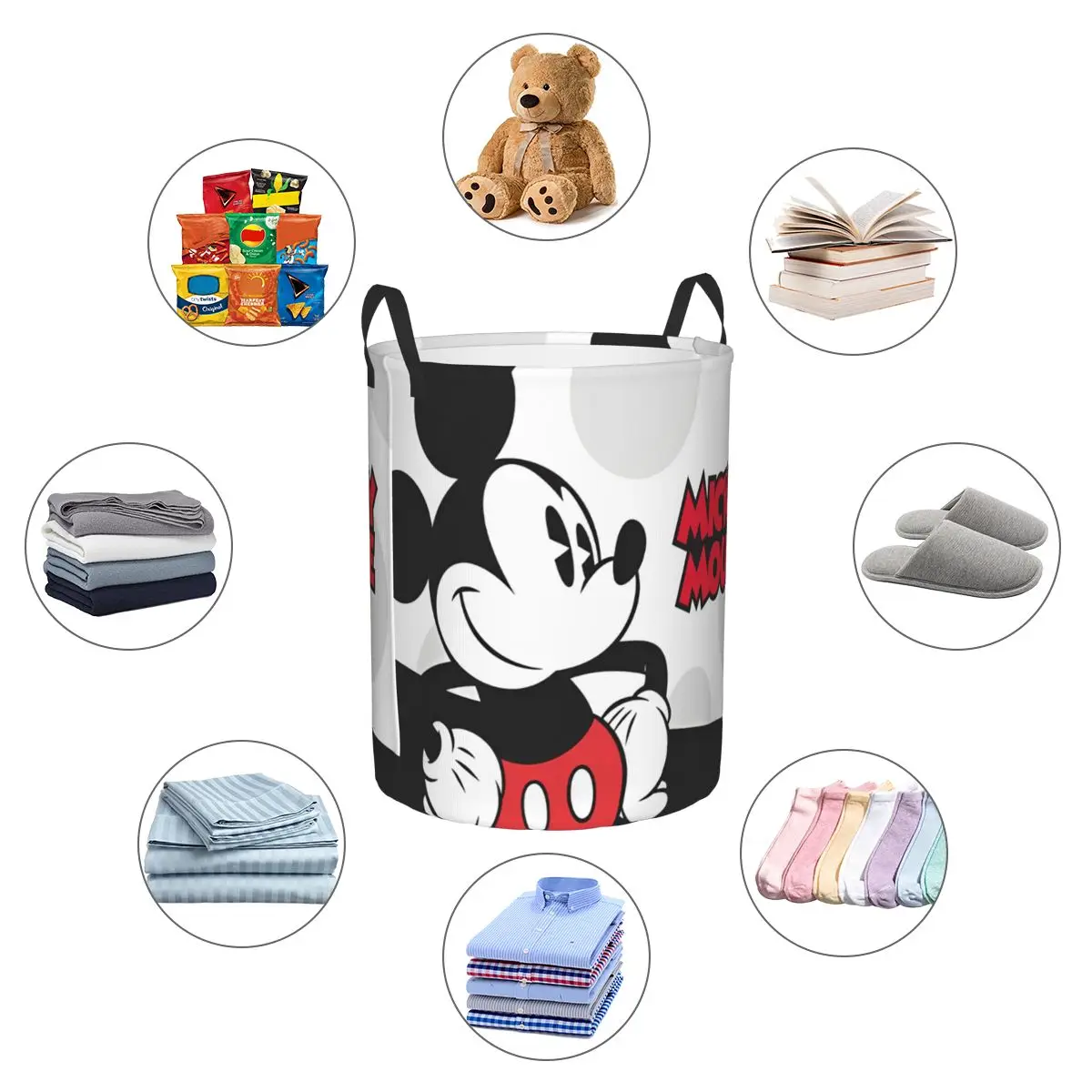 Disney Mickey Mouse Minnie Merch Toys Baskets Hamper Decorative Storage Bin Basket for Bedroom