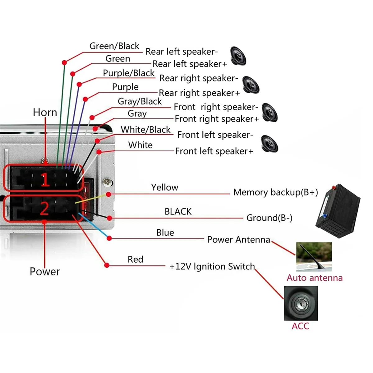 1 DIN Bluetooth Car Stereo Audio In-Dash Handsfree FM Aux Input Receiver SD USB MP3 Radio Player W/ Remote Control 12V