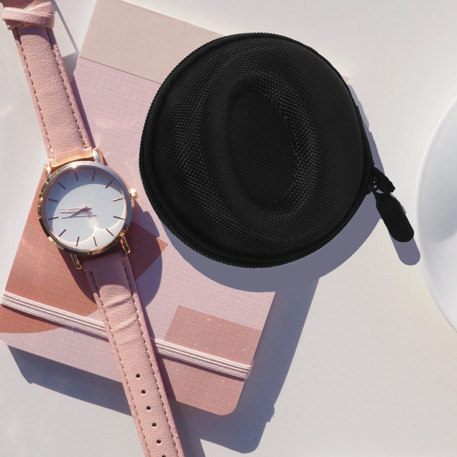 

Watch Storage Box Container Shatterproof Travel Case for Watches with Detachable Sponges Fleece Suitable Business Use