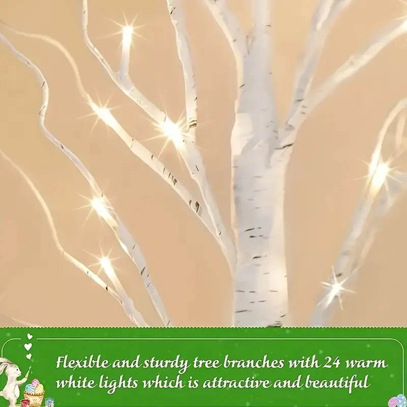 24 Led Easter Twinkling Tree Fairy Light Birch Tree Branches 3AA&USB Powered Tree Lamp For Party Bedroom Chirstmas Decoration