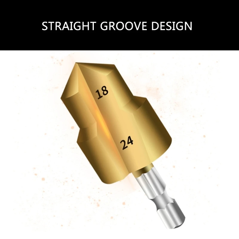 Professional Pipe Preparation Tool, 3Piece Coated Reaming Drill Bit Set for Quick Trimming Tool Dropship