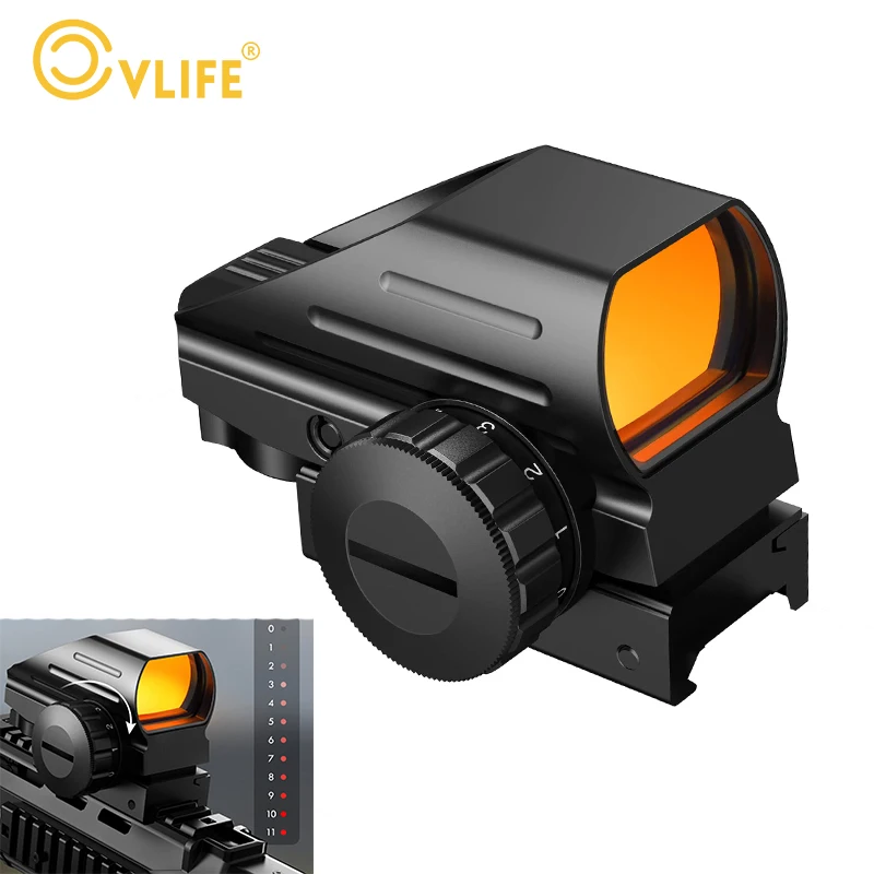 CVLIFE Riflescope Wide View Scopes Hunting Sight Unlimited Eye Relief with 4 Reticles Red Dot Sight Holographic 20mm Rail