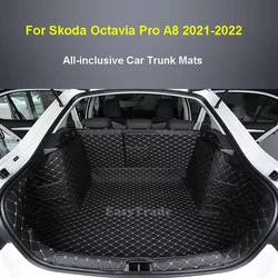 For Skoda Octavia Pro A8 2021 2022 Accessories Car Rear Trunk Mats Anti-Dirty Interior Liner Pad All-inclusive Carpet Covers