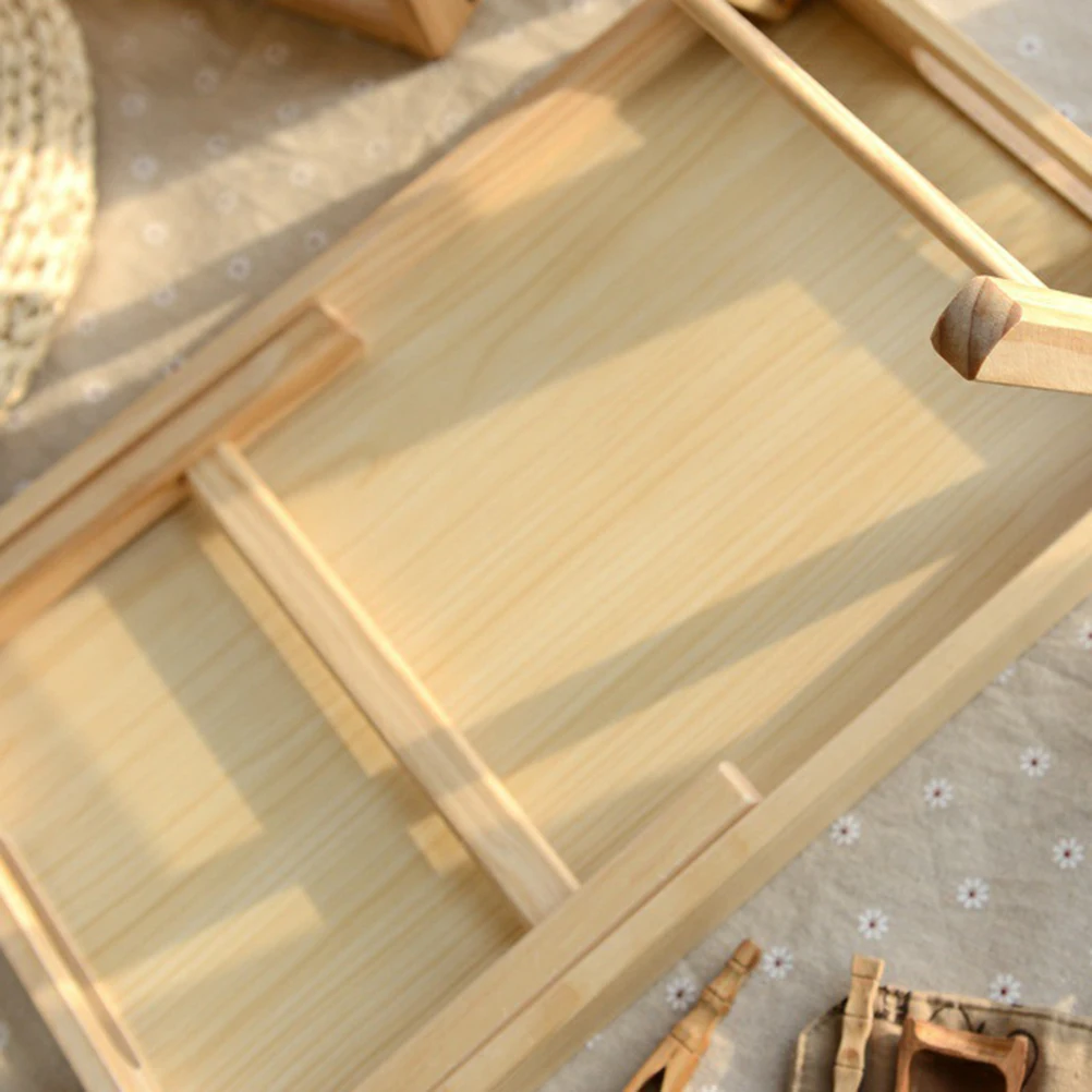 

1pc Solid Wood Foldable Bed Tray Sturdy Portable Laptop Desk For Breakfast In Bed Tea Study Hospital Use Wood Color