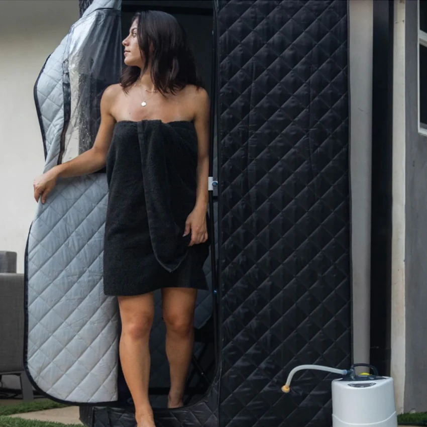 

Factory Steam Box Home Spa 1000W Tent Portable 1 Person Infrared With Red Light Therapy