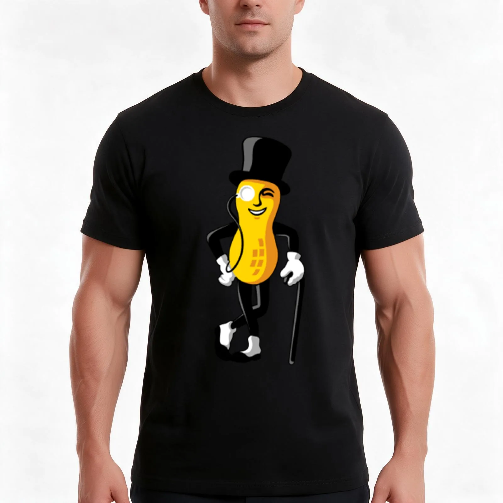 PLANTERS MR. PEANUT T-Shirt, Summer Casual Cotton Tee, Oversized Streetwear Tops, Vintage Graphic Print, Loose Fit Short Sleeve