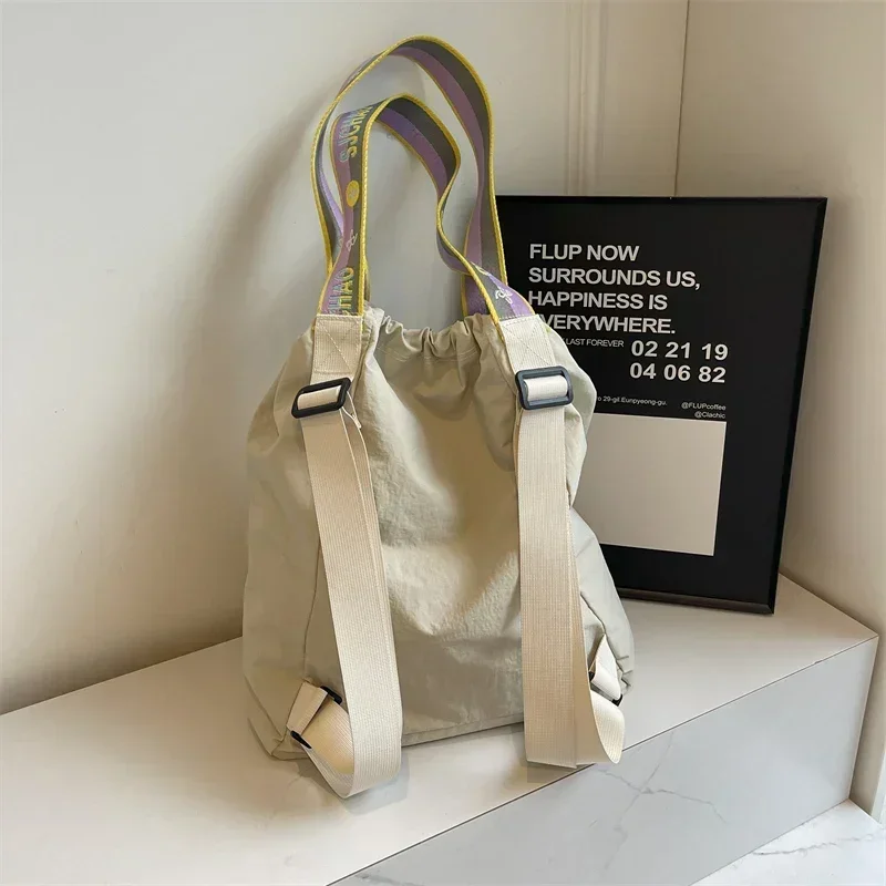 Borsa a tracolla in Nylon con corda solida di grande capacità zaino colorato con tracolla moda 2024 borse di vendita calde per le donne Bolsa