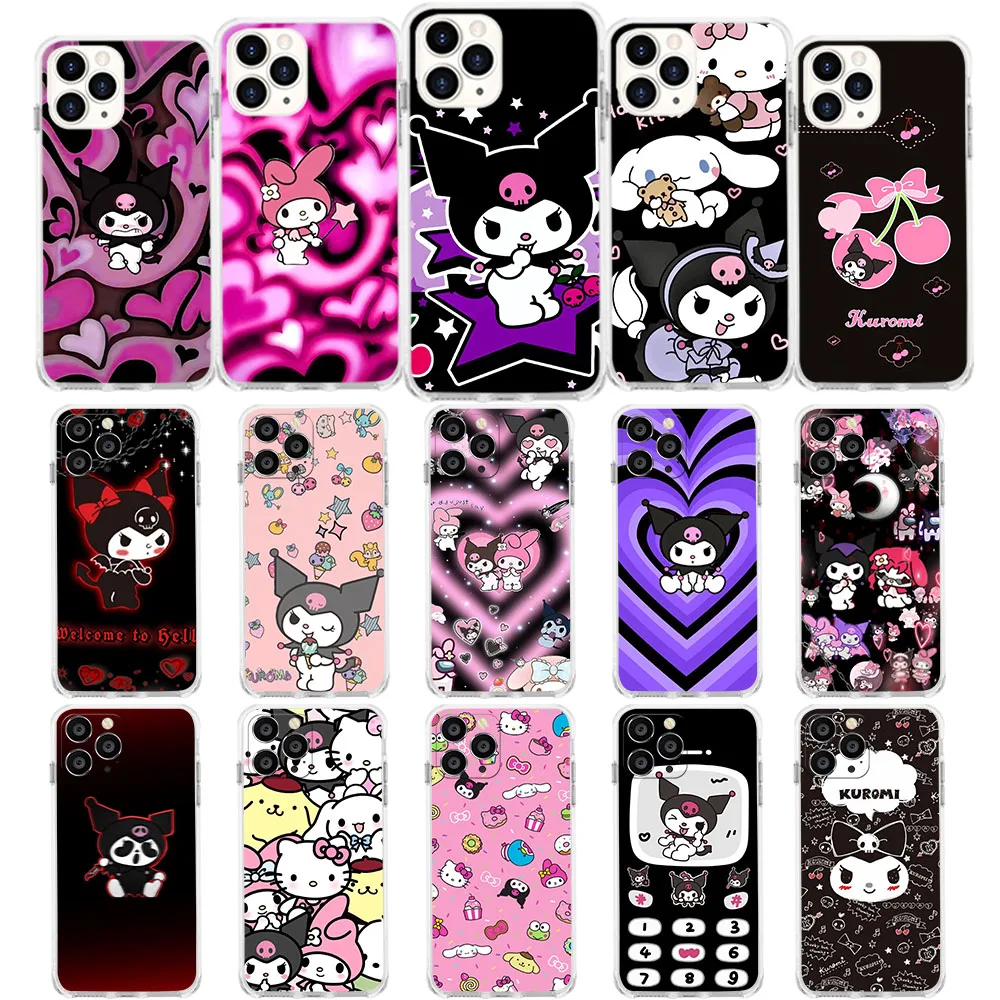 ID-11 Kuromi My Melody Soft Case for Moto One Action Fusion Hyper Macro Vision Zoom E20 E30 E40 ACE G Play Plus