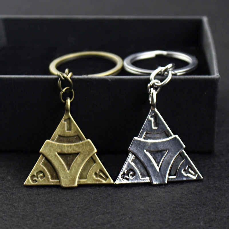 Games Identity V Clue Pieces Keychain for Men Women Silver Bronze Color Triangle Keyring Pendant Cosplay Jewelry Accessories