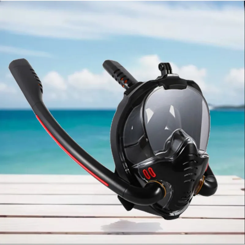 

Full Dry Snorkeling Mask DoubleTube Silicone Diving Mask Adults Swimming Mask Diving Goggles Self Contained Underwater Breathing