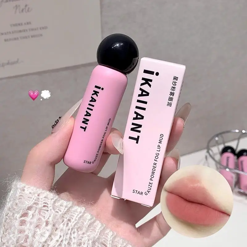 Starry Pink Velvet Matte Lip Mud Lipgloss, seidig glatte Textur, langlebig, einfach aufzutragender Lippenstift