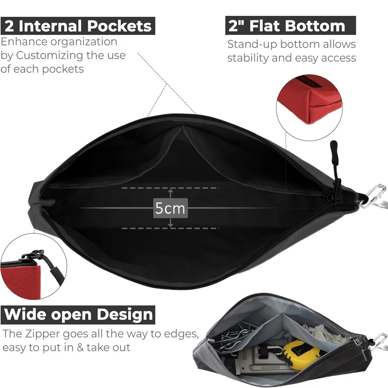 Bolsa de ferramentas elétrica DELIXI com zíper, bolsa de armazenamento pequena de 13,39 polegadas * 7,09 polegadas, bolsa de acabamento de armazenamento multiuso prática, bolsa de trabalho