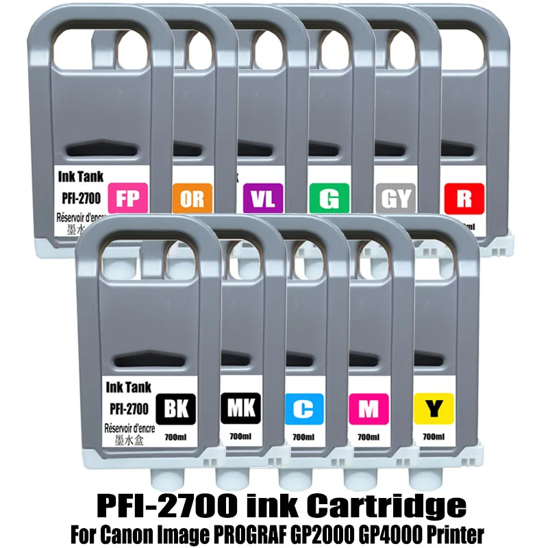 

PFI-2700 PFI2700 pfi2700 Ink Cartridge For Canon Image PROGRAF GP2000 GP4000 Printer and Chip