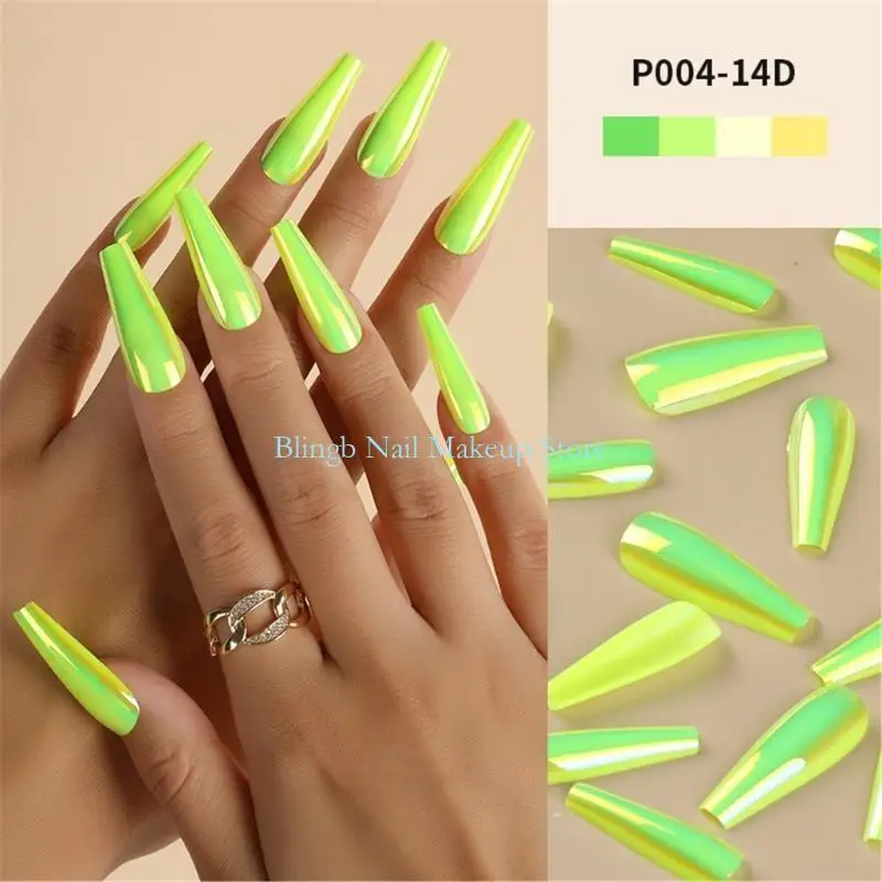 프레스온 풀커버 롱 발레리나 모양 네일팁 (가짜 손톱)