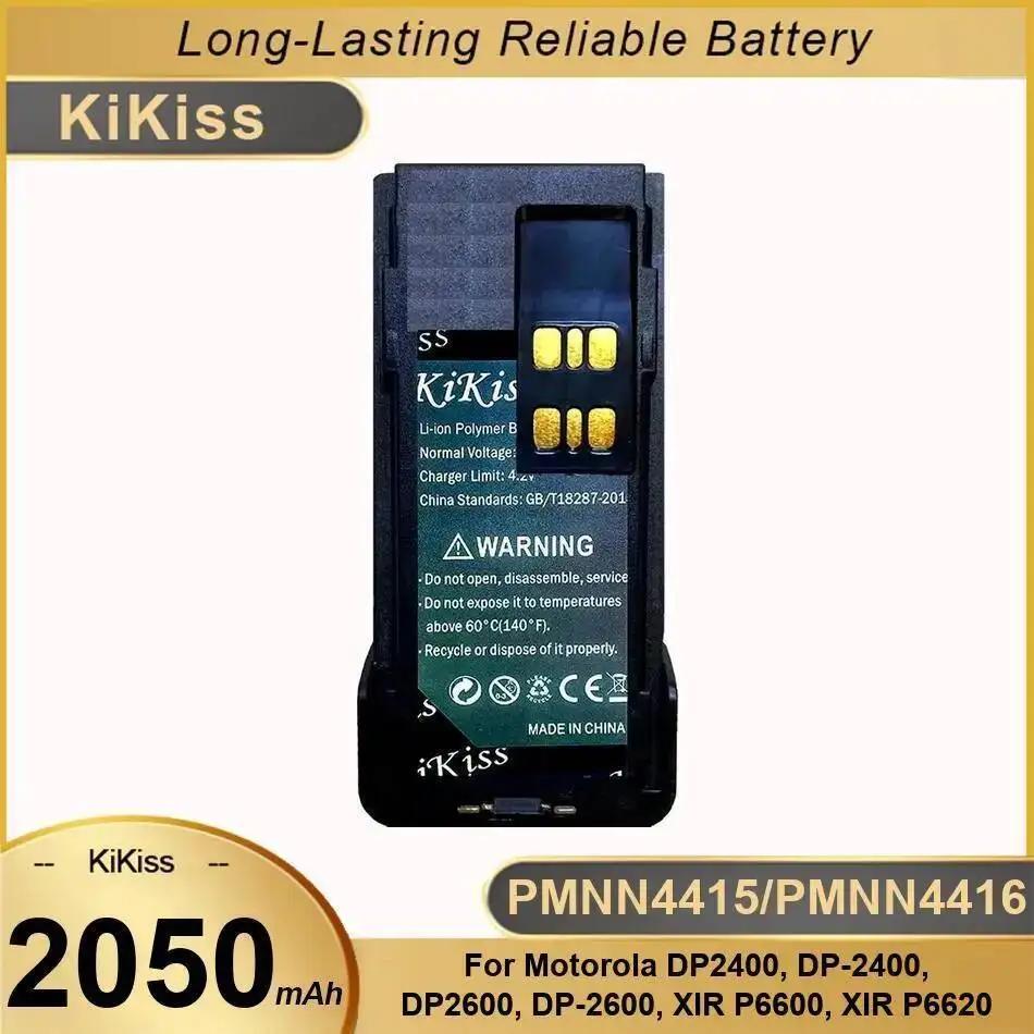 

Fast Charging For Motorola Moto Xir P6600 P6620 DP-2400 DP-2600 PMNN4415 PMNN4416 2050Mah Walkie-Talkie Battery