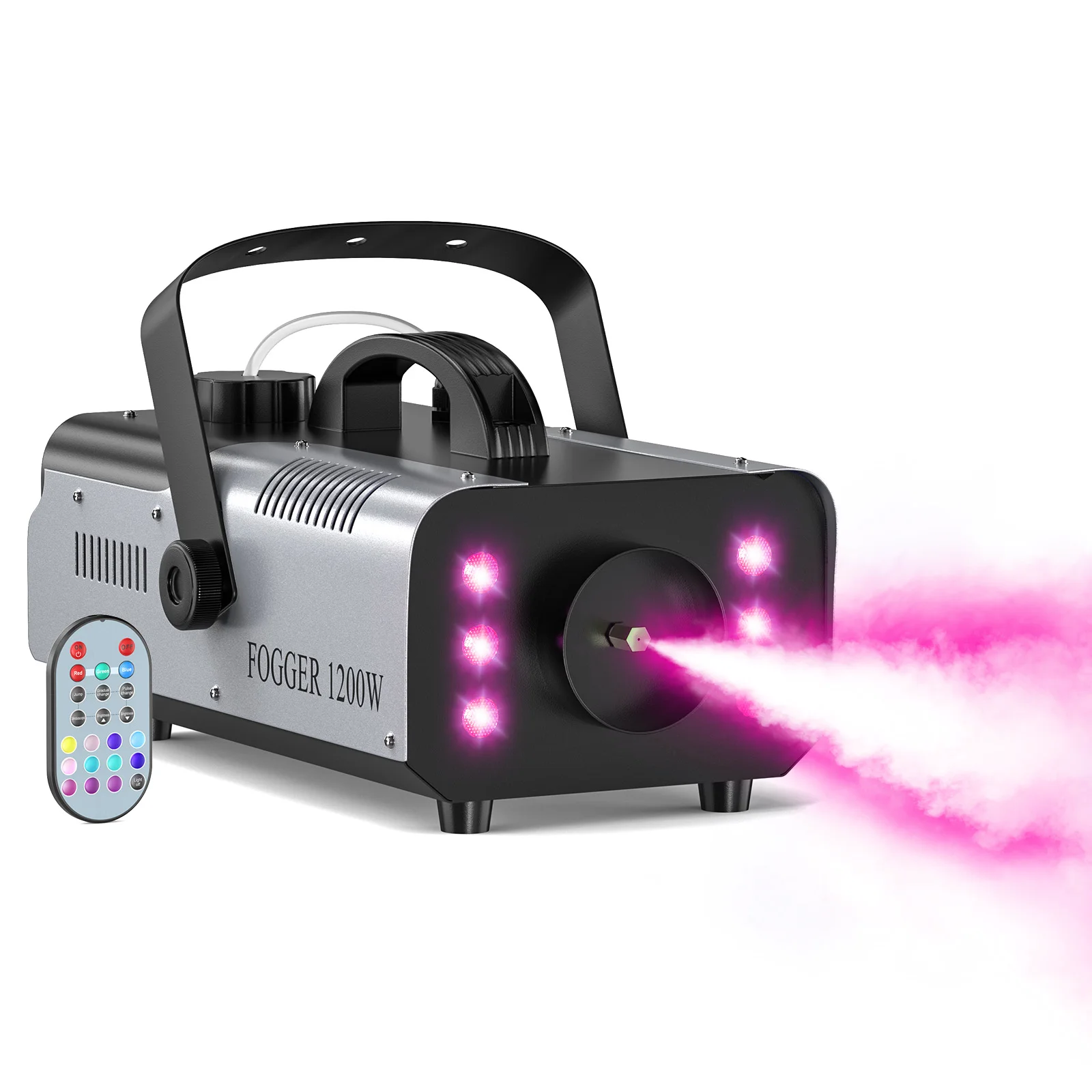 Yiflamefly 1200W Nebelmaschine mit 6 RGB-LEDs, Lichteffekte, Rauchmaschine für Hochzeit, DJ, Disco, Party, KTV, Show, Bar, Event, Nachtclub